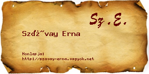 Szávay Erna névjegykártya
